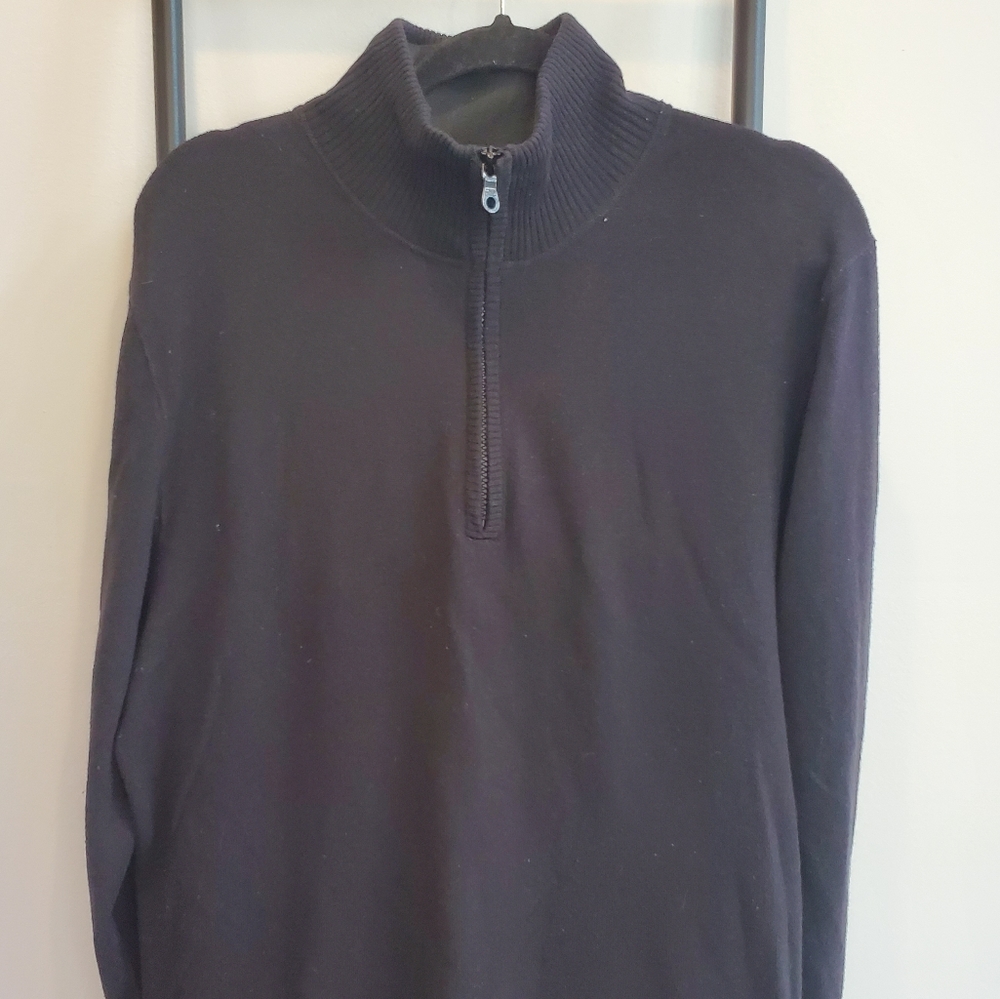 The North Face Men’s 3/4 Pullover Sweater Knit Size M Black Wool Cotton